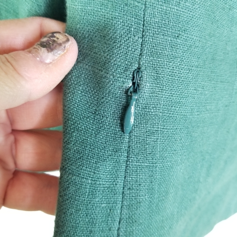 Akris Punto teal green linen cropped jacket - Picture 12 of 12